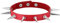 OIDEA Damen Leder Choker Halsband: Rot Echt Lederhalsband Nieten Spitze Sexy Punk Rock Halsschmuck Kostüm Party Alltag für Frauen Mädchen