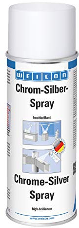 WEICON Spray Chrome-Argent 400 ml / Revêtement de surface extrêmement brillant / Teinte : aluminium, brillant