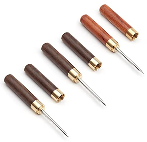 Ice Picks with Non-Slip Wooden Handle – Stainless Steel Ice Breaker Tool with Cover for Freezers, Tea Knife, and More 3-Pack