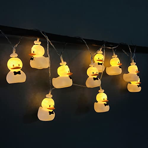 Weihnachtsenten Lichterketten Batteriebetrieben Entenform Fee Fantastische Nachtlichter für Schlafzimmer Babyzimmer Kinderzimmer Geburtstagsfeier Weihnachtsbaum Dekoration (1.65M/10LED, Ente-B)