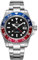 Luxus Herren GMT Automatikuhr Saphir Wasserdicht Edelstahl Leuchtende Business Uhr, rot, blau, Luxuriös