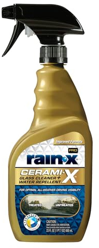 Rain-X 630177SRP Cerami-X Glass Cleaner + Water Repellent, 23oz - Cleaning Effectively While Remaining Streak Free, Protecting Against Contaminants and Stains