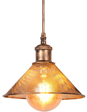 AIRTWESD Lampade a Sospensione Industriali E27 Plafoniera Vintage Metal Plafoniere Retrò per Caffetteria Soffitta Cucina Sala da Pranzo (senza lampadina)