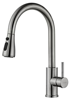 Wasserquelle Vielseitige Küchenarmaturen: Wasserhahn Küche, Niederdruck Armatur Küche, Küchenarmatur mit Brause ausziehbar - Innovative Lösungen für Ihre Bedürfnisse (Gebürstet)