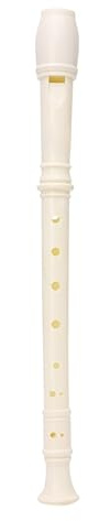 skola blockflöjt Plastinstrument Musikal Sopran Blockflöjt Lång Flöjt 8 Håls Musikinstrument (Color : White)