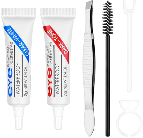 Pegamento Pestañas Postizas, 7g*2 Adhesivo Pestañas Postizas artificiales, Adhesivo para Pestañas Profesional Semipermanentes de Secado Rápido de Larga Duración