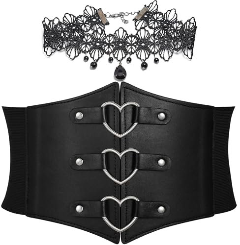 2 Stück Korsett Damen, Harness Damen Oberkörper und Eine Schwarze Perlenkette Vielseitiger Korsett-Gürtel für Damen für eine elegante Sanduhrfigur, ideal für Kleider, Cosplay