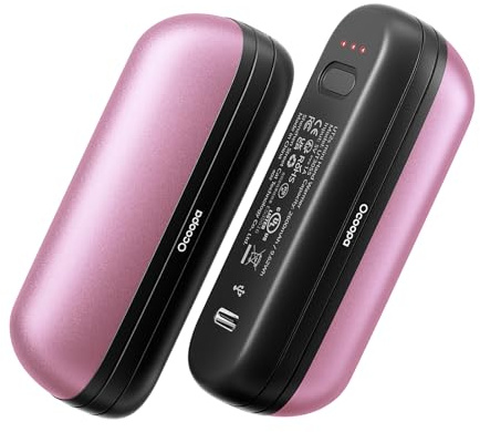 OCOOPA Handvärmare, uppladdningsbar, 2-pack, elektriska handvärmare, ficka, återanvändbar, bärbar, USB-handvärmare, 2-i-1 magnetisk, 3 nivåer värme direkt, säkerhetscertifierad, för golf, utomhus,
