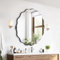 GIOVARA Wandspiegel Dekorative Wandspiegel zum Aufhängen ⌀50 cm Unregelmäßiger Wellenspiegel Moderner Industrial Spiegel Badezimmer Spiegel für Bad, Waschtisch, Wohnzimmer, Schlafzimme(Schwarz