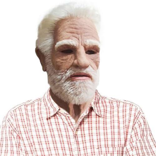 Maschera realistica da uomo, per Halloween, per anziani, per Halloween, per feste e cosplay