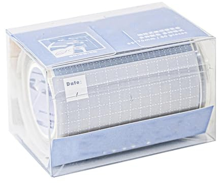 Rouleau de ruban adhésif Notes autocollantes polyvalentes à forte adhérence, rouleau Portable extractible pour messages au réfrigérateur, bureau, maison, école (Modèle de grille)