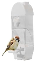 Fågelmatare Auto, Transparent Husform för Undulater(Beige)