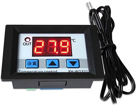 DollaTek DC12V Relé Termóstato Digital con Control de Temperatura Sensor -50-110 ° C - Negro