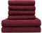 ZOLLNER Handtuch Set aus 4 Handtücher 50x100 cm & 2 Duschtücher 70x140 cm - saugstarke und weiche Tücher in weinrot - mit praktischem Aufhänger - waschbar bis 60°C - Baumwolle - Hotelqualität