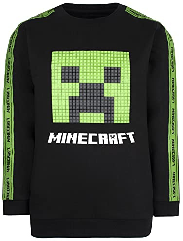 Minecraft - Sweat-Shirt Noir - Cadeaux pour garçons - Pyjama Gaming Merchandise - Anniversaire Jeu Tshirt Merchandise - Age 5/6