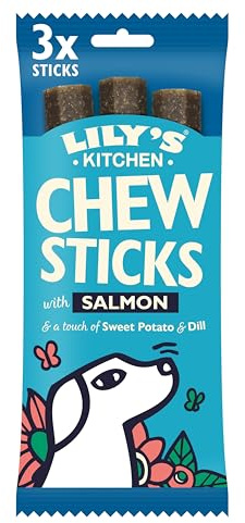 Lily's Kitchen Bastoncini da masticare preparati con ingredienti naturali con salmone, snack per cani 120 g