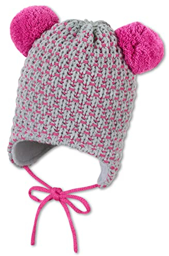 Sterntaler Baby - Mädchen Mütze Baby Bommelmütze Struktur, Rosa, 49