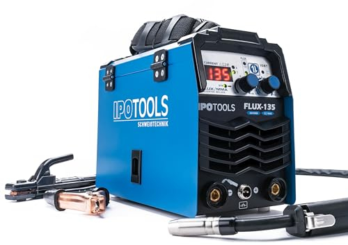 IPOTOOLS FLUX-135 Poste à souder fil fourré sans gaz - 135 A FLUX Poste à souder inverter sans gaz pour poste à souder fil fourré 0.8mm ou 1.0mm avec MMA/IGBT / 230V / 7 ans de garantie