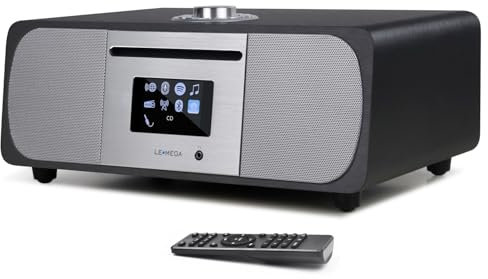 LEMEGA M5P DAB+ Radio with CD Player,WIFI Internet Radio,DAB FM Digital Radio,Bluetooth Speaker,Spotify,35W Hi-Fi Stereo Music System,USB player,Dual Alarms Clock with Remote Control,Anthracite