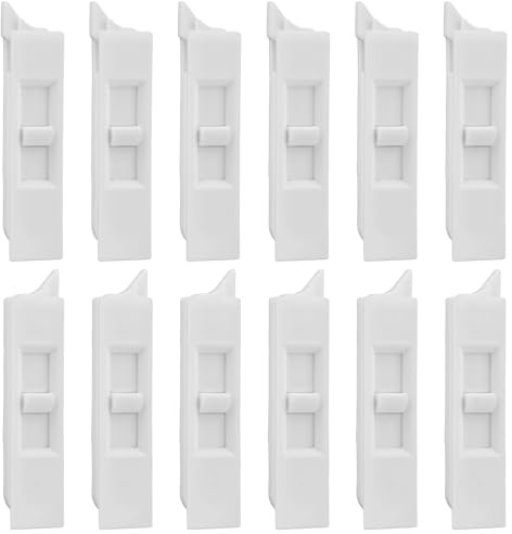 12 Pcs Window Tilt Latch Pairs Spring Loaded Sliding Window Latch Lock Snap-in White Vinyl Plastic Construction for Home Window Accessories Parts