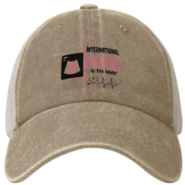 Classic Bast International Midwives Day Denim mesh Cap Truck Driver Baseball hat Breathable Adjustable dad caps Natural