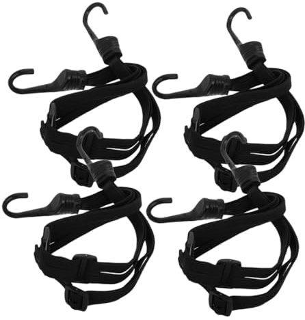 MAGICLULU 4 Piezas Cuerda Elástica Ajustable para Equipaje de Motocicleta de Correas de Sujeción con Ganchos para Casco y Carga Material de Goma Resistente para Moto