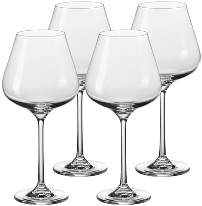Drincarier Hand Blown Red Wine Glasses Set of 4-18 oz Burgundy Wine Glasses With Long Stem,Large PremiumCrystal White and Red Wine Glasses-Clear