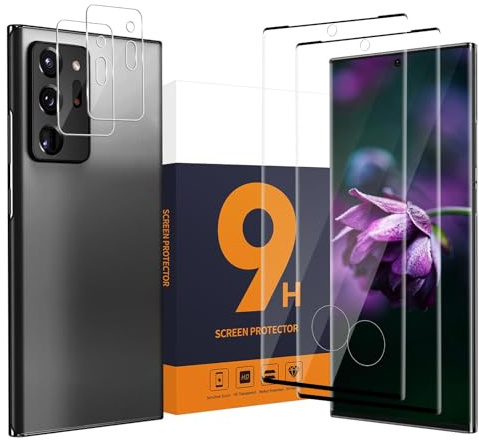 Carantee Schutzfolie für Panzerglas für Samsung Galaxy Note 20 Ultra 5G Schutzglas, (2+2)3D Sensible Berührung Displayfolie+Kameraschutz, 9H Härte Kratzfest, Blasenfrei, HD Note 20 Ultra Displayschutz