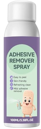 Spray removedor de adhesivo, 100 ml, limpiador de eliminación de pegamento para vendajes de piel, fórmula sin picaduras, para pieles sensibles y secas, uso diario en casa, viajes, hospital