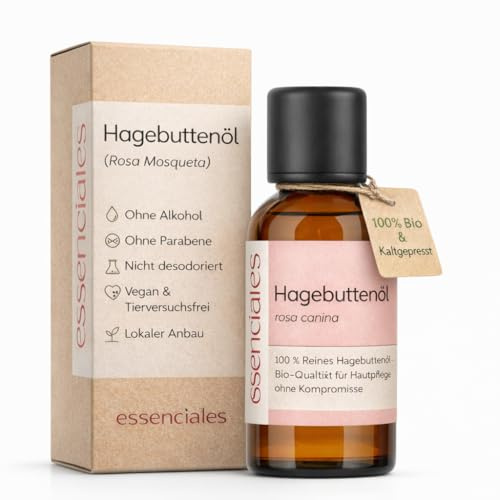 Essenciales - Huile végétale de Rose musquée (Rosa canina), 100 ml | 100% Pure et Naturel - 1ère Pression à froid