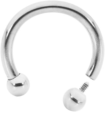 (16G 10mm) Titanium Unisex invändigt gängad cirkulär hästsko Skivstång Septum Lip Nos Ring Örhänge Body Piercing Smycken
