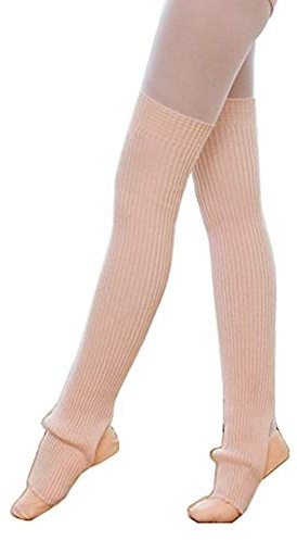 CHUNG Women's Over Knee Thigh High Warm Leg Warmers Stirrup Thermal 80s Long Socks Yoga Ballet Dance,Ballet Pink
