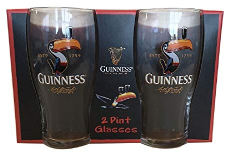 Bicchieri da Pinta Guinness Toucan, Confezione da 2, 1 Pinta