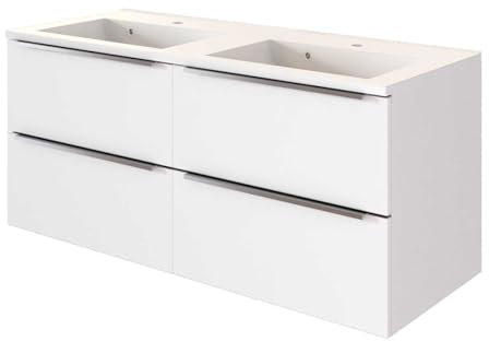 Hansen Waschbeckenunterschrank, 120 cm, 4 Schubladen, Weiß