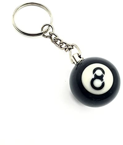 8 Ball Black Pool Ball Keyring Keychain