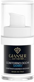 Gianser Just For Men – Augencreme Herren – Anti-Aging & UV-Schutz – Gegen Augenringe & Schwellungen mit Bio-Olivenöl & Hyaluronsäure – 15ml