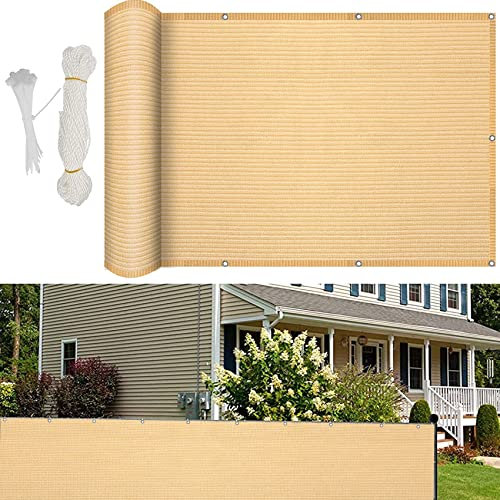 YANHONG Protezione della Privacy Schermo 110x950cm(43x374inch) Recinzione Copertura Schermante per Balcone Privacy Resistente alle intemperie per Recinzione, Color Crema