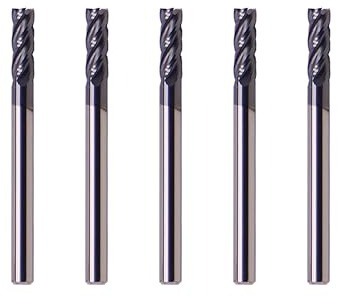 LU&MN Tungsten Carbide Square End Mills, 4 Flute, 1/8, 5 PCS