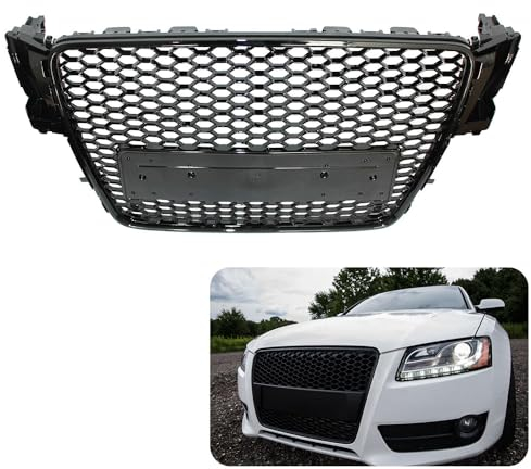 LNCZX Coche Rejillas Frontales de Radiador para Audi A4/A5 B8 2008 2009 2010 2011 2012, Parrilla Calandra Delantera Cubierta Malla Parachoque Piezas Embellecedores,A5