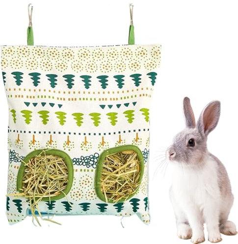 WeddHuis Hängender Futtersack für Kleintiere, Kaninchen Heutasche, Hasen-Futterstation Heutaschen, Meerschweinchen Heutasche für Kaninchen/Meerschweinchen/Chinchilla