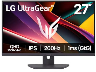 LG 27G610A-B Ultragear Gaming Monitor, 27, IPS, QHD (2560 x 1440), 200Hz, 1ms, HDR10, FreeSync Premium, Height Adjustable, Purple/Matte Grey
