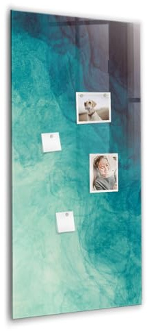 Tableau verre magnétique mural | surface lisse haute qualité pour notes et photos | livré avec aimants néodyme, feutre effaçable et éponge | élégant pour intérieur - 60x120 - Extraction de la mer