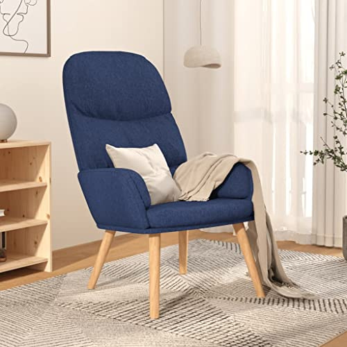 Frdhee Sillón de televisión de piel sintética, mecedora, sillón relax, tela azul, para salón, versátil