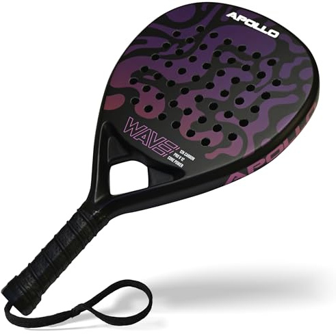 Pala de pádel Apollo 12K Wave - Pala de pádel para Jugadores Principiantes y avanzados, Pala de Carbono para Hombre y Mujer