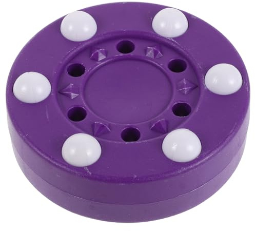 SKISUNO Disco de Hockey sobre Patines para Práctica Disco Deportivo de Plástico Resistente Diseño Seis Cuentas Color Púrpura Entrenamiento en Interiores y Exteriores para Hockey Callejero