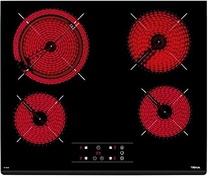 Teka TZ PRO 6420 - Placa Vitrocerámica de 60 cm, 4 Fuegos, Sistema Touch Control, Programador de Tiempo de Cocción, Función Golpe de Cocción, Fácil de Instalar, Color Cristal Negro