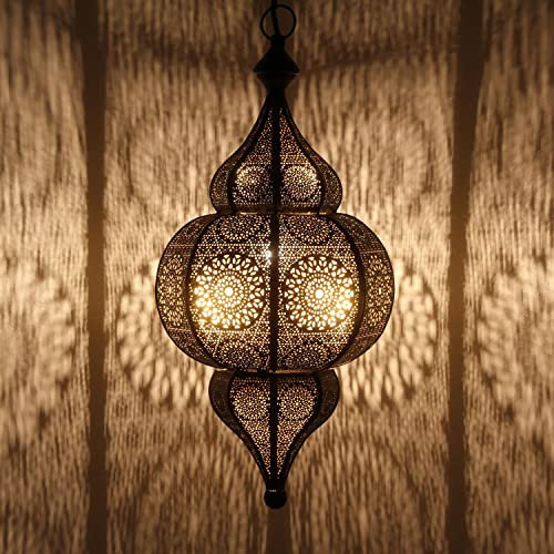 Casa Moro Orientalische Lampe Schwarz elegante Pendelleuchte, Hängelampe Boho Chic Deckenlampe MOULOUK tolle Geschenk Deko-Idee für Muttertag Ostern Geburtstag LN2000