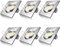 Brandson - 6 x Set Ultra Flach LED Deckenspot eckig warmweiß schwenkbar - Einbauleuchte - Einbauspot Deckenstrahler - Slim Aluminium Druckgussrahmen Edelstahl Optik