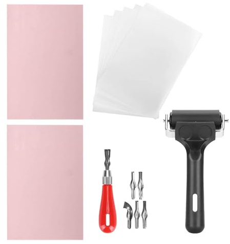 Cortador de linóleo, talla de goma, bloques de linóleo, bloques de tallado, kit de fabricación de sellos, kit de fabricación de sellos de goma para impresión, impresión y más