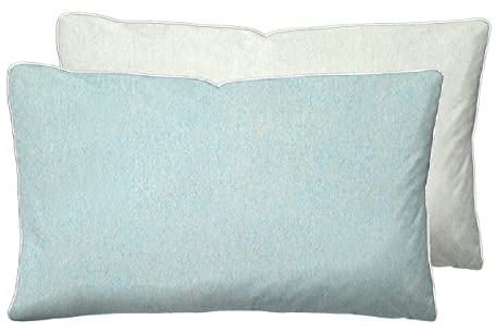 biberna Melange-Flanell Kissenbezug 40x60 cm, 100% Baumwolle, Biber, Flanell wärmend, weich & kuschelig, Reißverschluss, mit Paspel, Winter & Herbst, Uni, hellblau, Modell 0840500